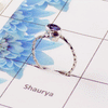 Amethyst Cut Stone Ring – 925 Sterling Silver Adjustable Elegant Ring