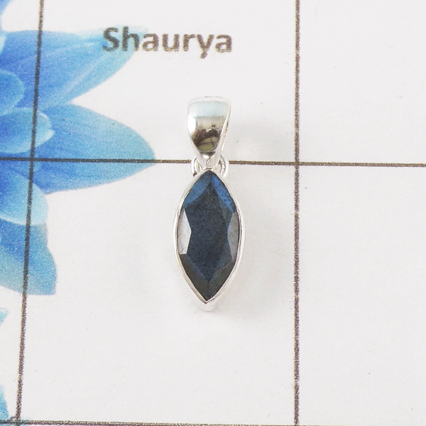 Labradorite Cut Stone Pendant – 925 Sterling Silver Minimal Elegant Pendant