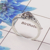 Natural Cut Stone Ring – 925 Sterling Silver Vintage Floral Design Ring
