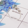 Natural Cut Stone Open Ring – 925 Sterling Silver Modern Dainty Ring
