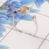 Natural Cut Stone Open Ring – 925 Sterling Silver Modern Dainty Ring