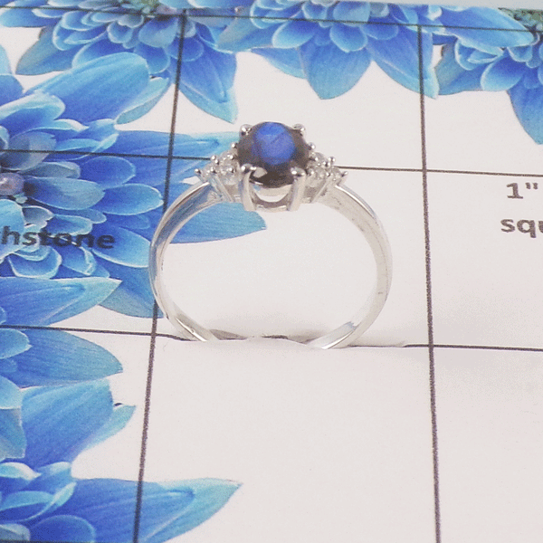 Natural Cut Stone Ring – 925 Sterling Silver Single Stone Minimal Ring