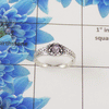 Natural Cut Stone Ring – 925 Sterling Silver Vintage Floral Design Ring