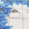 Natural Cut Stone Ring – 925 Sterling Silver Vintage Floral Design Ring