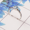 Natural Cut Stone Ring – 925 Sterling Silver Vintage Scrollwork Dainty Ring