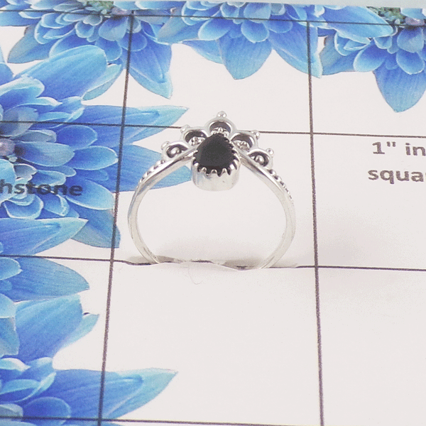Natural Gemstone Crown Ring – 925 Sterling Silver Dainty Vintage Style Ring