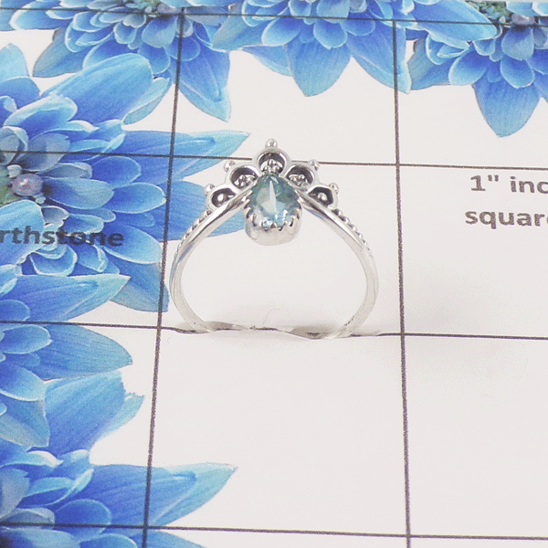 Natural Gemstone Crown Ring – 925 Sterling Silver Dainty Vintage Style Ring