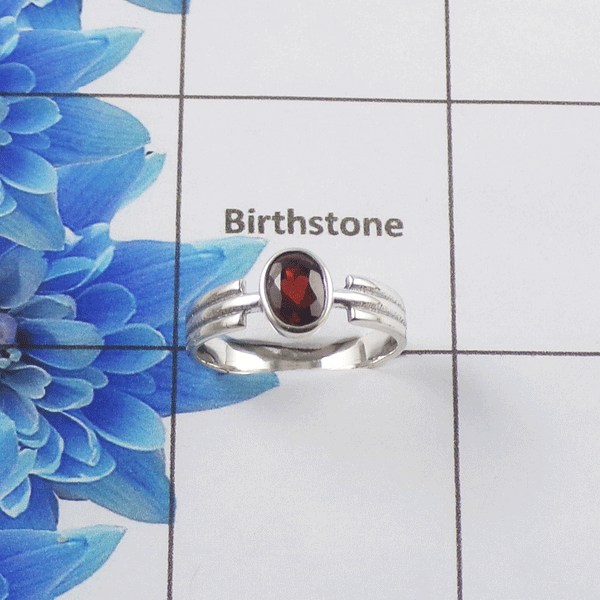 Natural Gemstone Ring – 925 Sterling Silver Minimalist Solitaire Ring