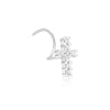 Cross Charm Silver Nose Pin