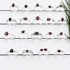 Wholesale Garnet Cut Stone Rings Set – Assorted Designs | Solid 925 Sterling Silver Jewelry