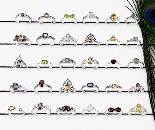 Wholesale Gemstone Rings Pack (30 PCS) | Sterling Silver