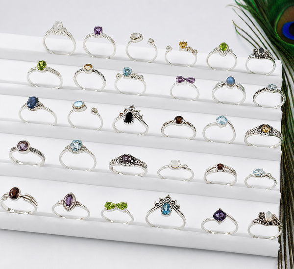Wholesale Gemstone Rings Pack (30 PCS) | Sterling Silver
