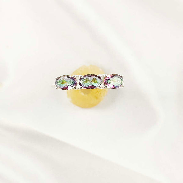 Multi Cut Gemstone Ring in Solid 925 Sterling Silver, Lightweight Casting Ring, Handmade Fine Jewelry, A6DP01