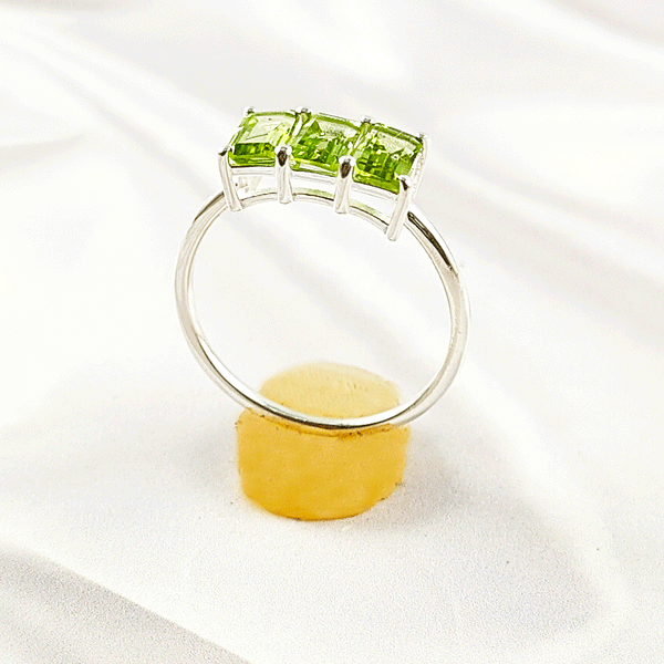 Multi Gemstone Ring in Solid 925 Sterling Silver, Lightweight Designer Casting Band, Colorful Statement Jewelry, A6DP06