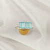 Multi Gemstone Ring in Solid 925 Sterling Silver, Lightweight Designer Casting Band, Colorful Statement Jewelry, A6DP06