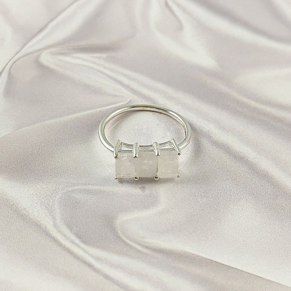Multi Gemstone Ring in Solid 925 Sterling Silver, Lightweight Designer Casting Band, Colorful Statement Jewelry, A6DP06
