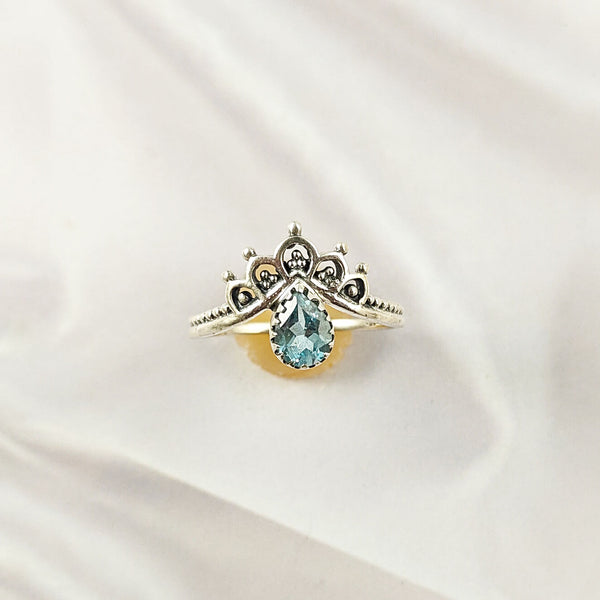 Multi Gemstone Sterling Silver Ring, Artistic Lightweight Casting Design, Unique Colorful Jewelry, A6DP08