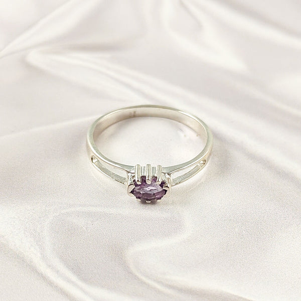 Multi Stone Sterling Silver Ring, Lightweight Casting Design, Vibrant Gemstone Jewelry Band, A6DP09