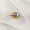 Multi Gemstone Ring, Solid 925 Silver Casting Band, Lightweight Designer Jewelry, A6DP12