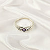 Multi Gemstone Ring, 925 Sterling Silver Lightweight Band, Colorful Modern Jewelry, A6DP11