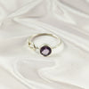 Amethyst Ring in Solid 925 Sterling Silver, Lightweight Casting Design, Elegant Purple Gemstone Jewelry, A6DP13