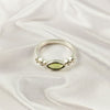 Peridot Ring in Solid 925 Sterling Silver, Lightweight Casting Design, Elegant Green Gemstone Jewelry, A6DP14