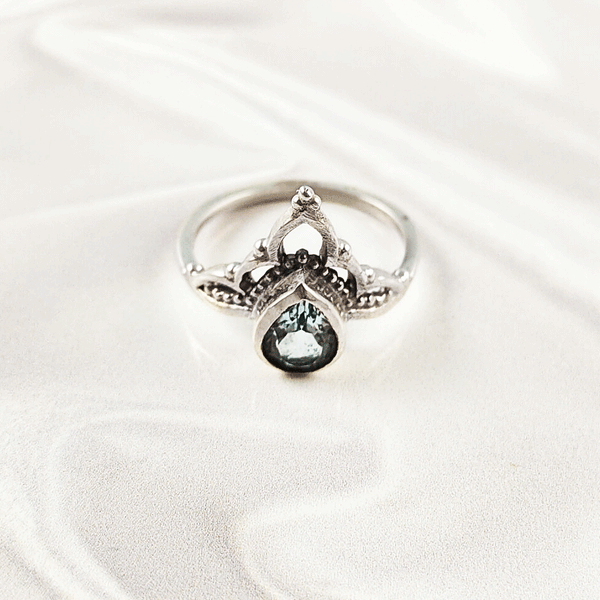 Multi Cut Gemstone Ring in 925 Sterling Silver, Lightweight Casting Band, Colorful Multi Stone Elegant Jewelry, A6DP17