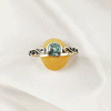 Multi Gemstone Ring in Solid 925 Sterling Silver, Colorful Stone Statement Ring, Lightweight Elegant Jewelry, A6DP20
