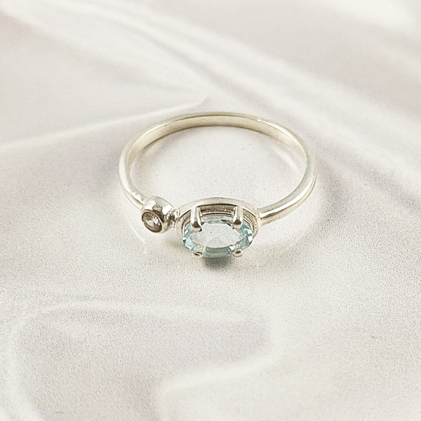 Multi Gemstone Ring in Solid 925 Sterling Silver, Colorful Stone Modern Style Ring, Lightweight Jewelry, A6DP22
