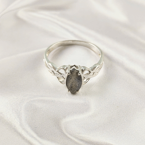 Multi Gemstone Ring in Solid 925 Sterling Silver, Colorful Stone Chic Style Ring, Lightweight Jewelry, A6DP25