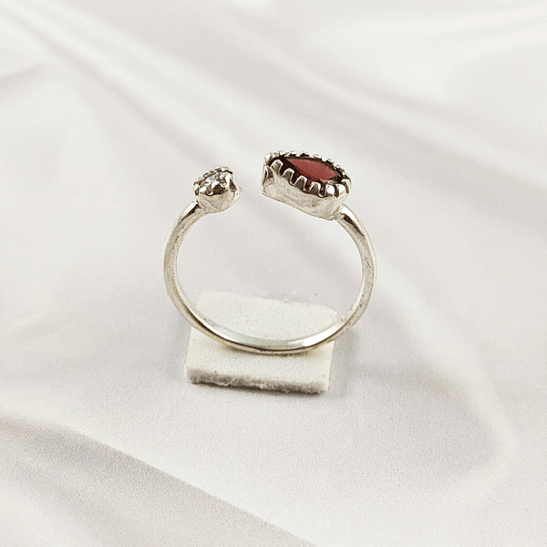 Multi Gemstone Ring in Solid 925 Sterling Silver, Colorful Stone Refined Style Ring, Lightweight Jewelry, A6DP27