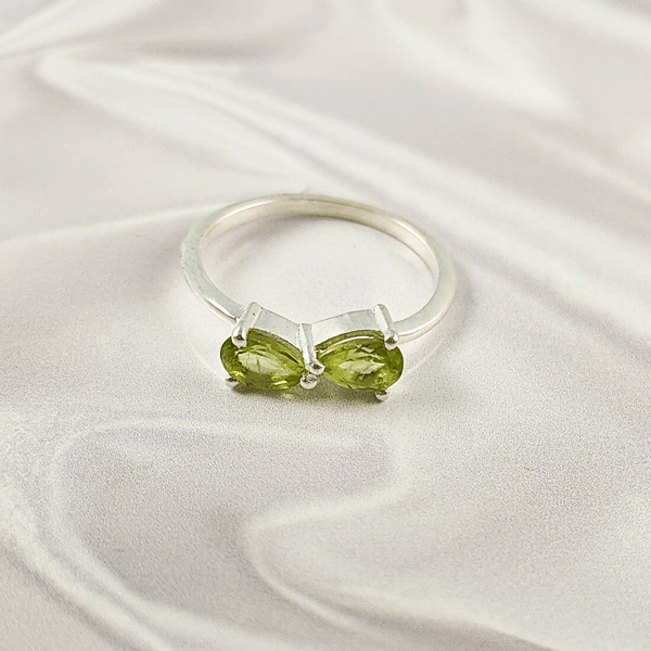 Multi Gemstone Ring in Solid 925 Sterling Silver, Colorful Stone Contemporary Chic Ring, Lightweight Jewelry, A6DP30