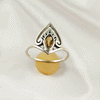Multi Gemstone Silver Ring in Solid 925 Sterling Silver, Colorful Stone Classic Band, Lightweight Fashion Jewelry, A6DP33