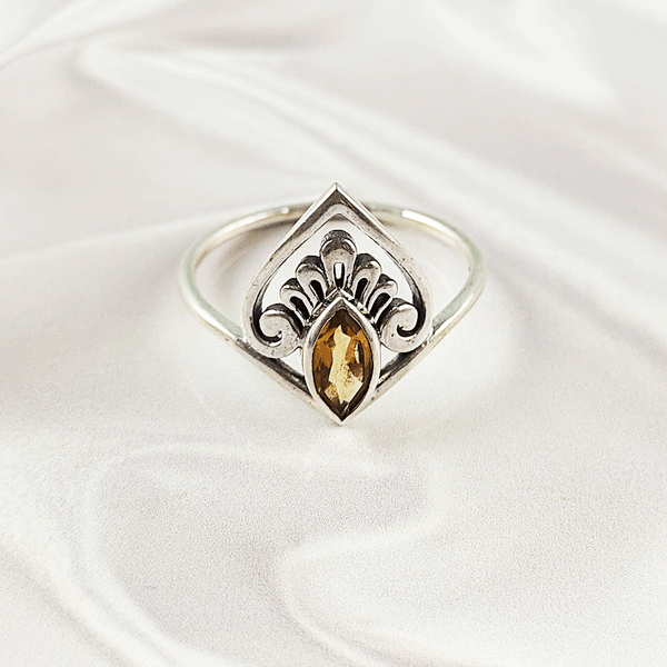 Multi Gemstone Silver Ring in Solid 925 Sterling Silver, Colorful Stone Classic Band, Lightweight Fashion Jewelry, A6DP33
