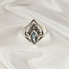 Multi Gemstone Silver Ring in Solid 925 Sterling Silver, Colorful Stone Classic Band, Lightweight Fashion Jewelry, A6DP33