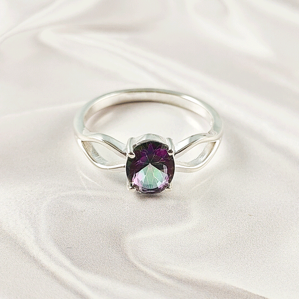 Multi Gemstone Ring in Solid 925 Sterling Silver, Colorful Stone Modern Ring, Lightweight Designer Jewelry, A6NP39