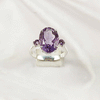 Multi Gemstone Ring in 925 Sterling Silver, Mixed Color Stone Modern Ring, Lightweight Stylish Jewelry, A6NP34