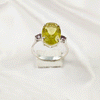 Multi Gemstone Ring in 925 Sterling Silver, Mixed Color Stone Modern Ring, Lightweight Stylish Jewelry, A6NP34