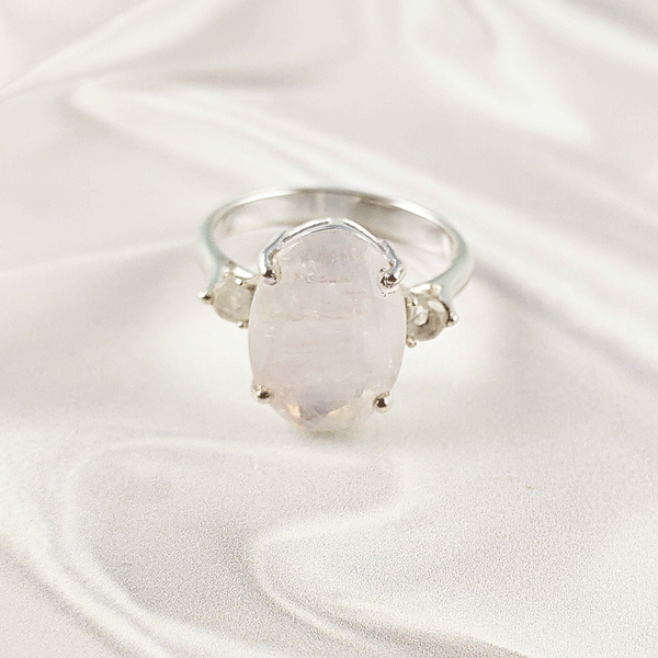 Multi Gemstone Ring in 925 Sterling Silver, Mixed Color Stone Modern Ring, Lightweight Stylish Jewelry, A6NP34