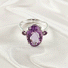 Multi Gemstone Ring in 925 Sterling Silver, Mixed Color Stone Modern Ring, Lightweight Stylish Jewelry, A6NP34