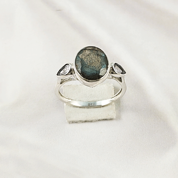 Multi Gemstone Ring in Solid 925 Sterling Silver, Colorful Stone Elegant Ring, Lightweight Stylish Jewelry, A6NP40