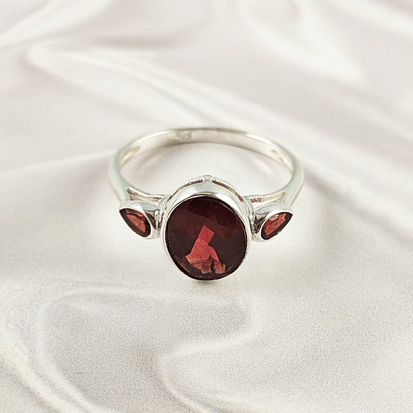 Multi Gemstone Ring in Solid 925 Sterling Silver, Colorful Stone Elegant Ring, Lightweight Stylish Jewelry, A6NP40