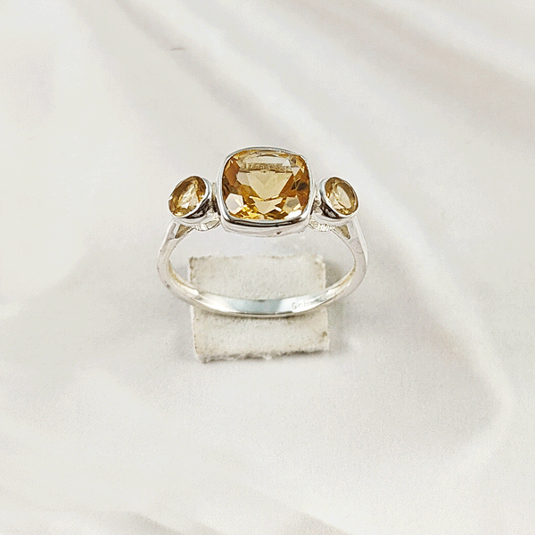 Multi Gemstone Ring in Solid 925 Sterling Silver, Vibrant Mixed Stone Ring, Lightweight Designer Jewelry, A6NP37