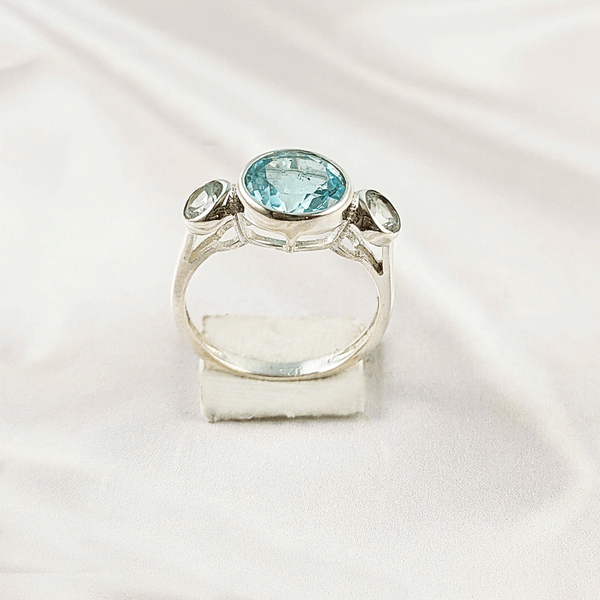 Multi Gemstone Ring in Solid 925 Sterling Silver, Colorful Stone Ring, Lightweight Designer Jewelry, A6NP38