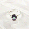 Multi Gemstone Ring in Solid 925 Sterling Silver, Colorful Stone Artistic Ring, Lightweight Statement Jewelry, A6NP36