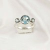Multi Gemstone Ring in Solid 925 Sterling Silver, Mixed Stone Elegant Ring, Lightweight Contemporary Jewelry, A6NP35