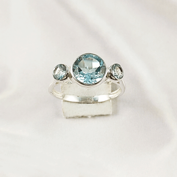 Multi Gemstone Ring in Solid 925 Sterling Silver, Mixed Stone Elegant Ring, Lightweight Contemporary Jewelry, A6NP35