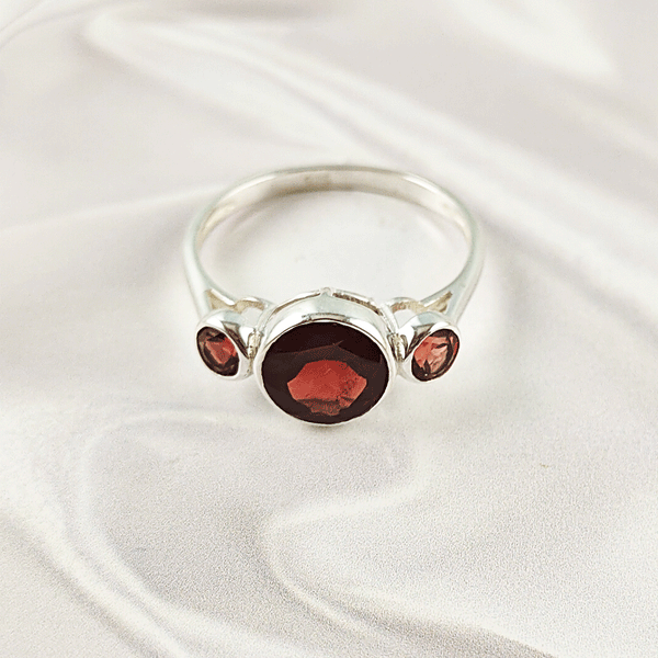 Multi Gemstone Ring in Solid 925 Sterling Silver, Mixed Stone Elegant Ring, Lightweight Contemporary Jewelry, A6NP35