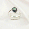 Multi Gemstone Ring in Solid 925 Sterling Silver, Vibrant Stone Contemporary Design, Lightweight Jewelry, A6NP41