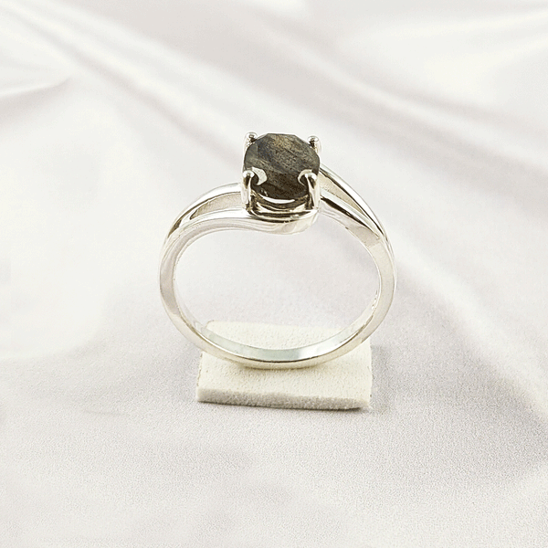 Mix Gemstone Ring in Solid 925 Sterling Silver, Colorful Stone Unique Design, Lightweight Fashion Jewelry, A6NP42